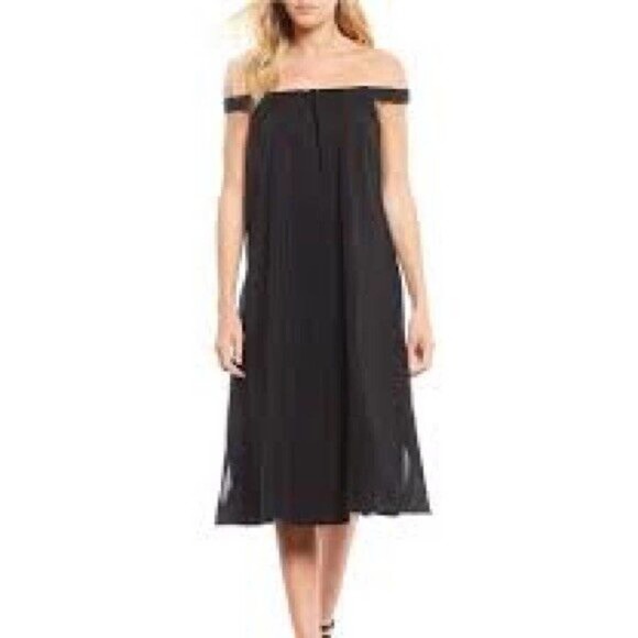 NWT Larkin Hughes Fleet Off The Shoulder Midi Dress with Pockets - Size Medium - Picture 5 of 5